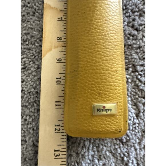 Vintage Yellow KNIRPS Folding Umbrella With Leather Case - Picture 3 of 8